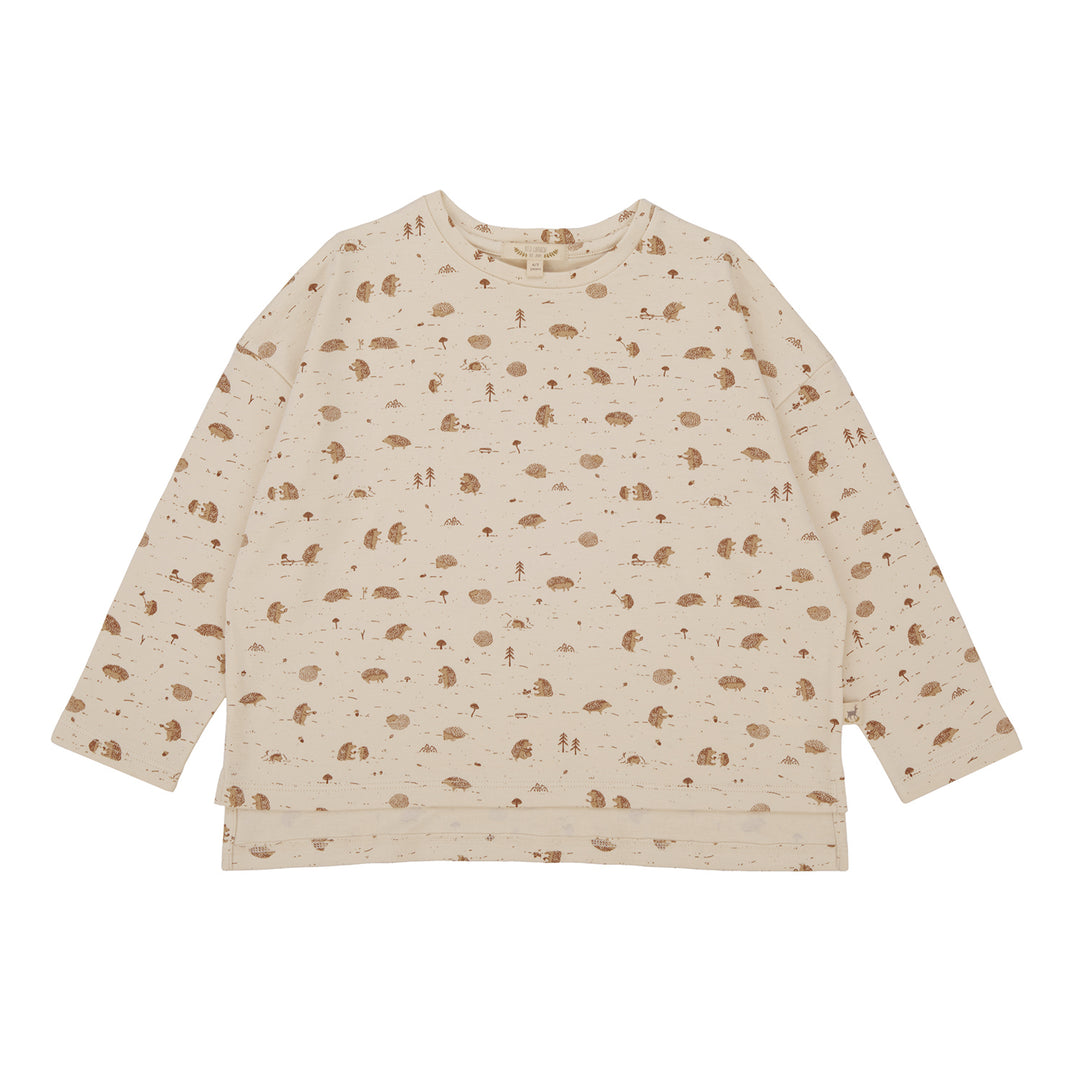 Oversized L/S Tee, Hedgies - Tapioca