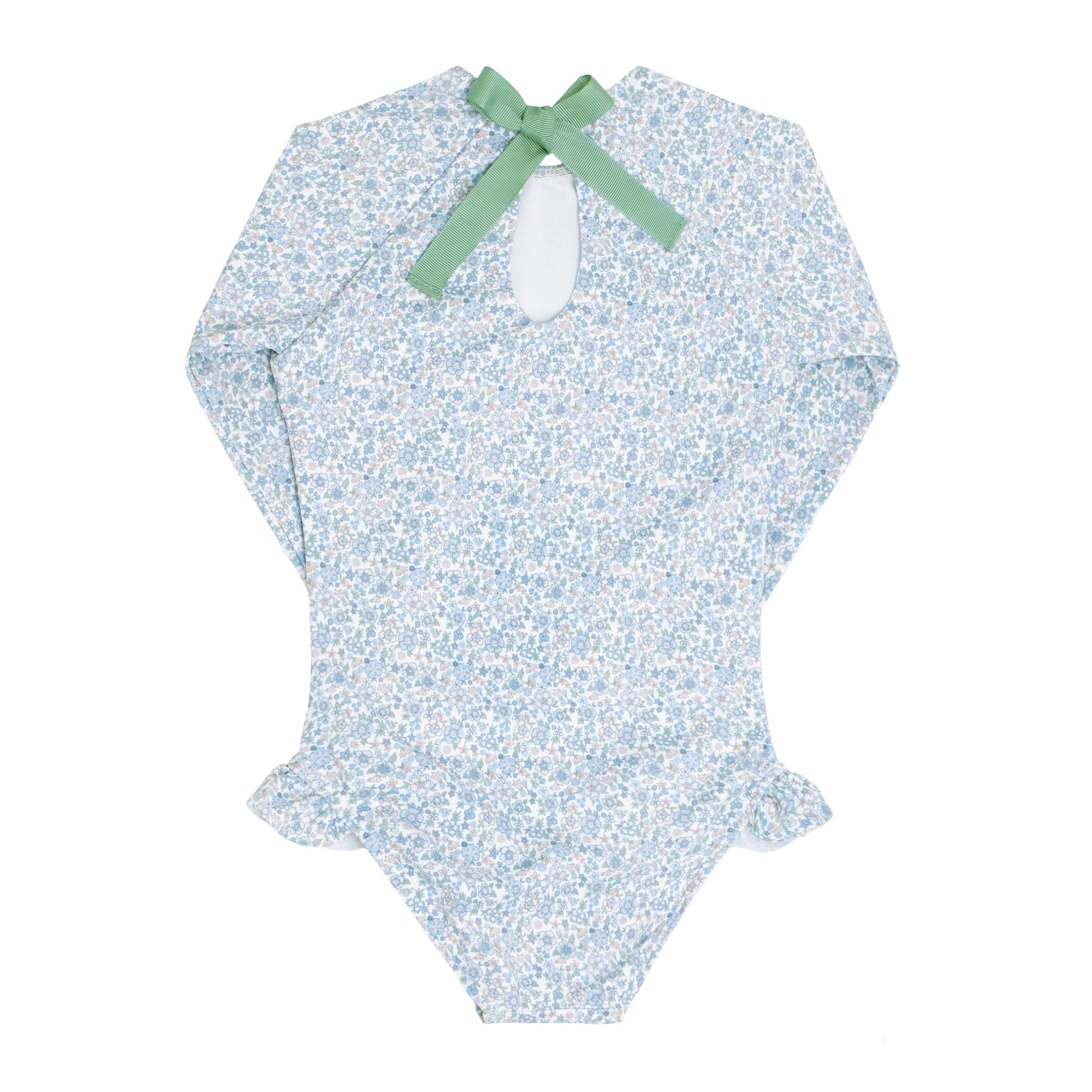 Minnow Rashguard One Piece, Slate Floral | BlackBear Children's