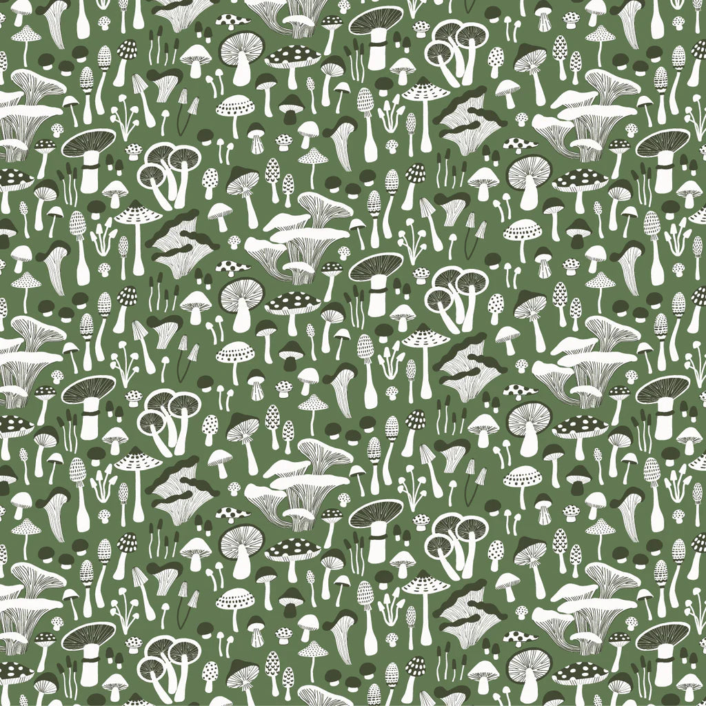 French Terry Blanket, Fungi Green