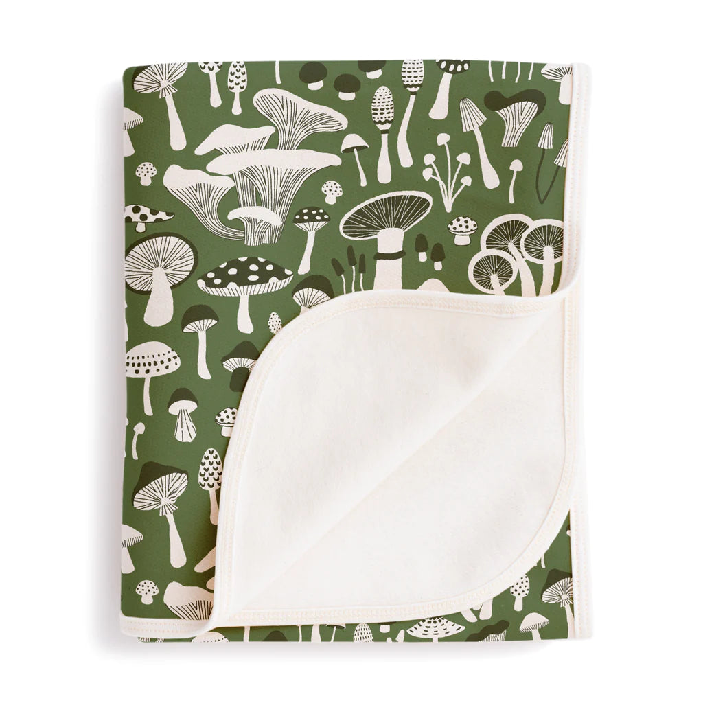 French Terry Blanket, Fungi Green