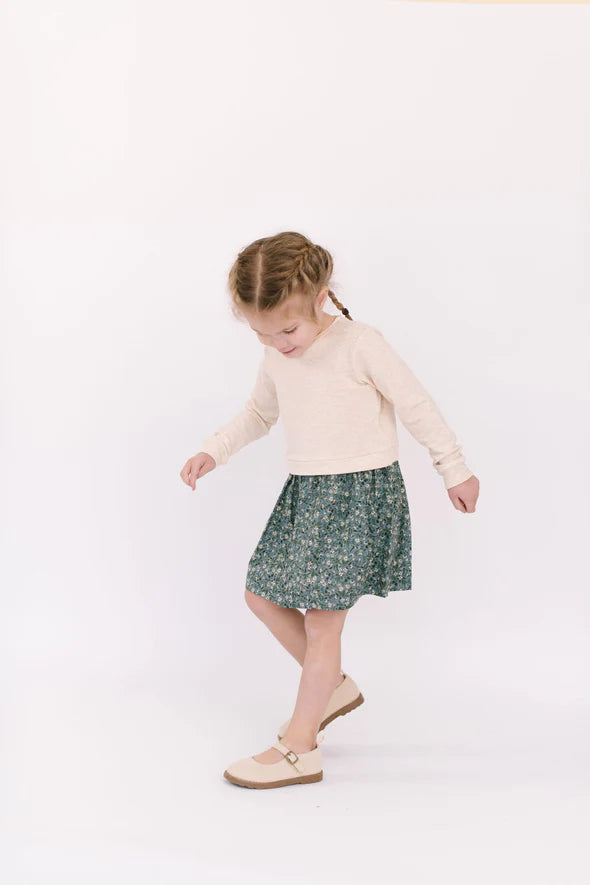 Classic Sweatshirt Dress, Flax Gardenia