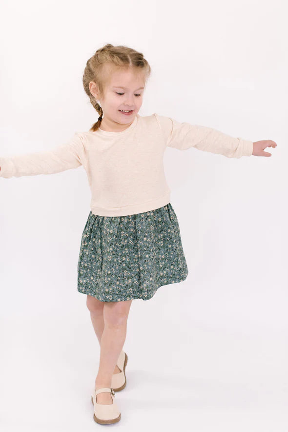 Classic Sweatshirt Dress, Flax Gardenia