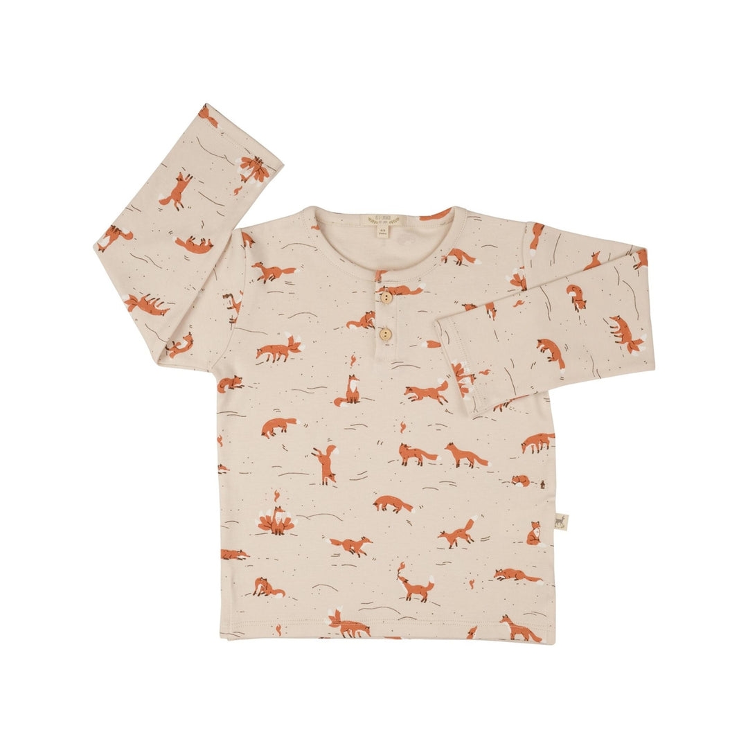 Buttons T-shirt, Foxes - Sandshell