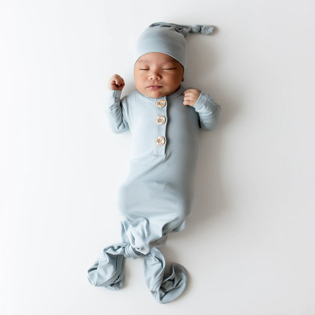 Knotted Gown + Hat Set, Fog