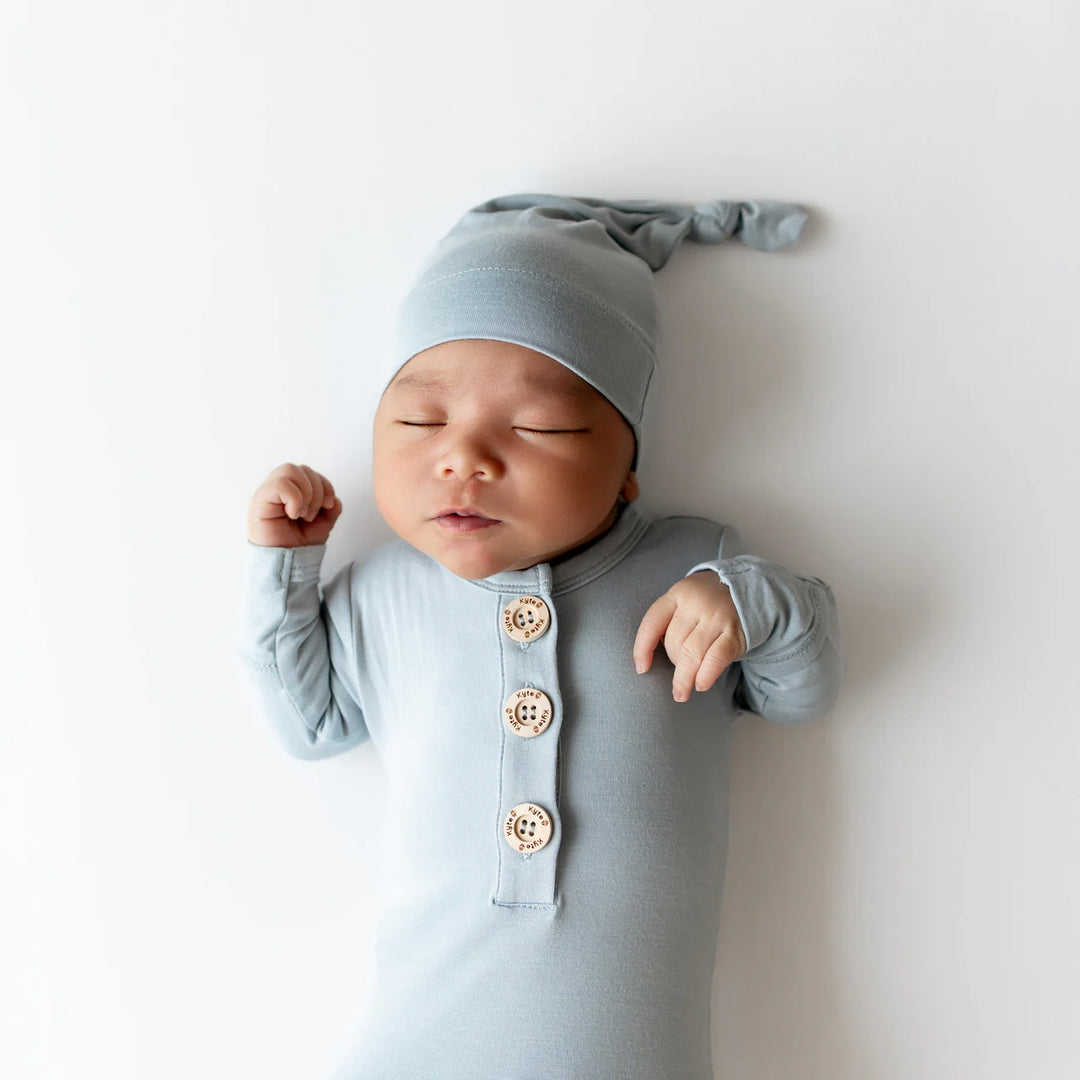Knotted Gown + Hat Set, Fog