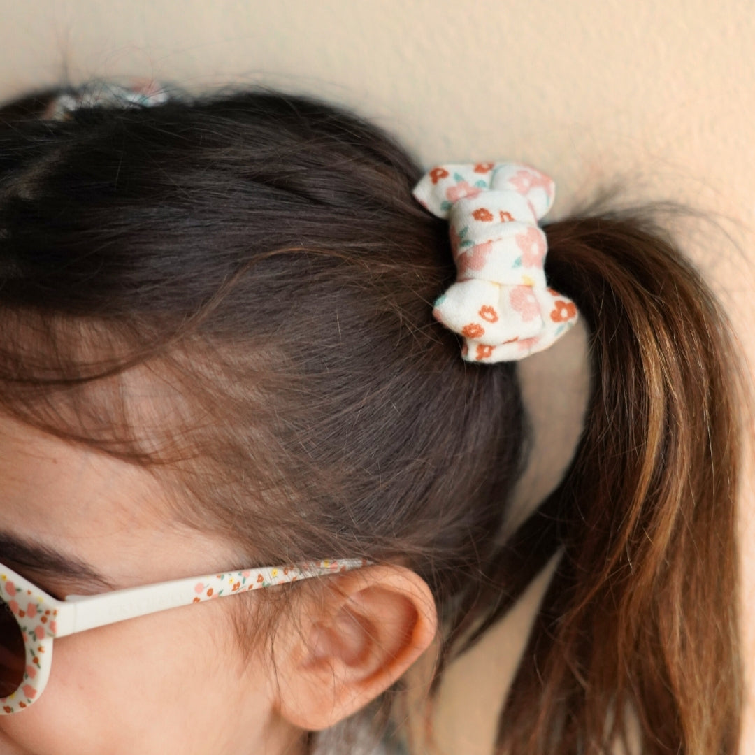 Pigtail Bow Hair Clips, Sunset Meadow