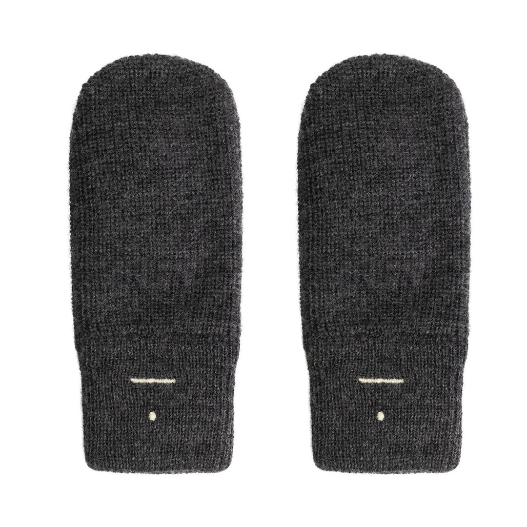 Knitted Mittens, Nearly Black Melange