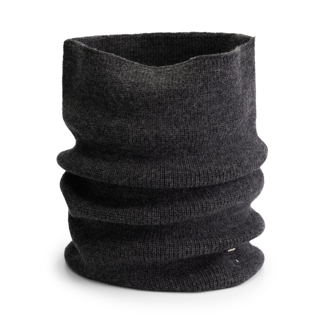 Knitted Endless Scarf, Nearly Black Melange