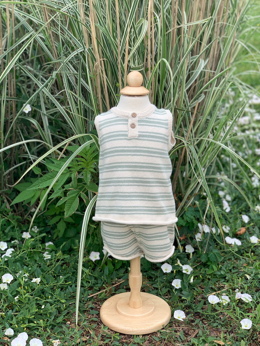 Taylor Knit Set, Sage Knit Stripe