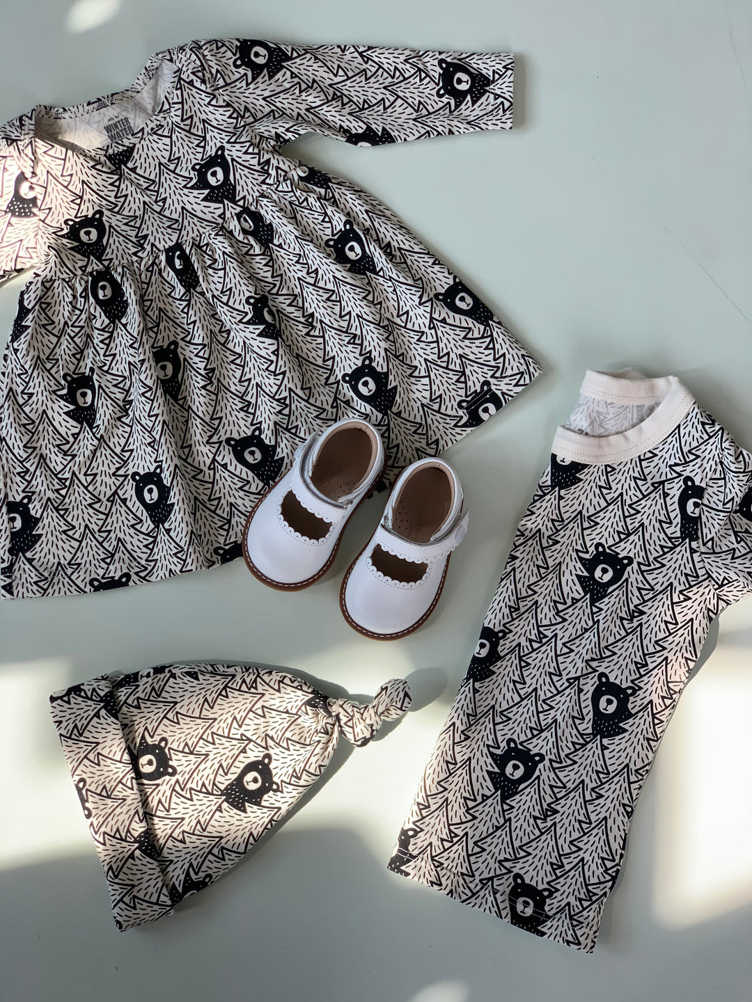 Lausanne Baby Dress, Bears Black