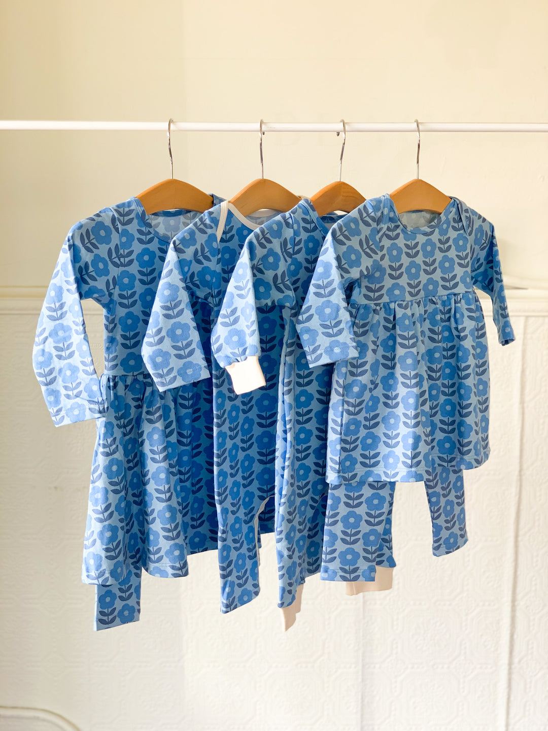 French Terry Jumpsuit, Danish Flowers Blue