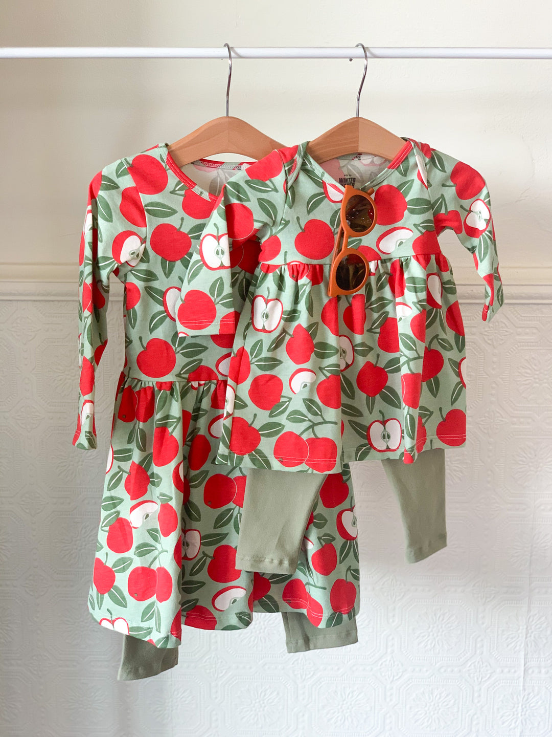 Calgary Dress, Apples Red & Green