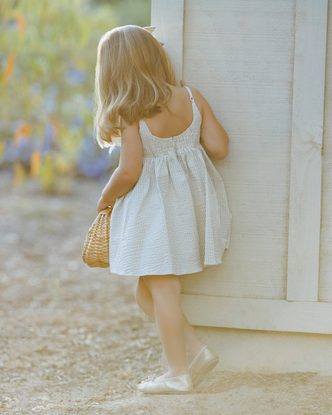 Betsy Dress, Sage Stripe