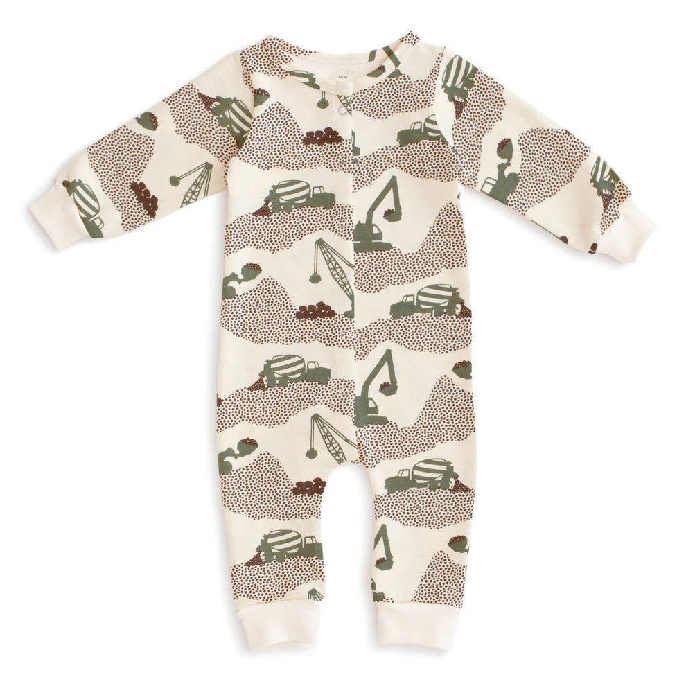 French Terry Jumpsuit, Construction Forest Green