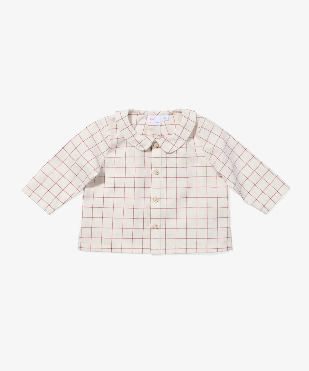 Jefferson Baby Shirt, Pomegranate Plaid