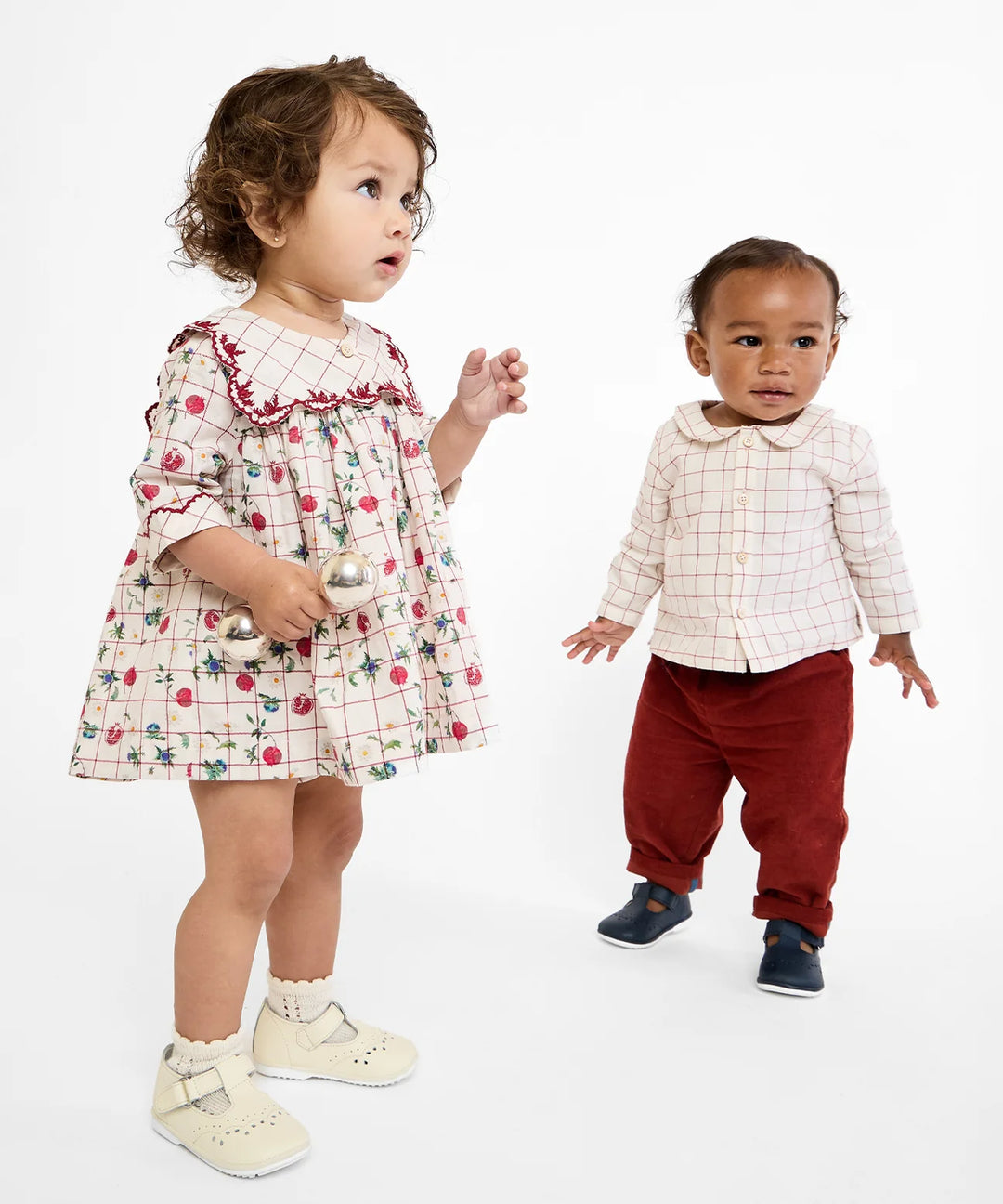 Jefferson Baby Shirt, Pomegranate Plaid