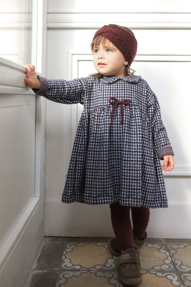 Julia Collar Dress, Dark-Blue