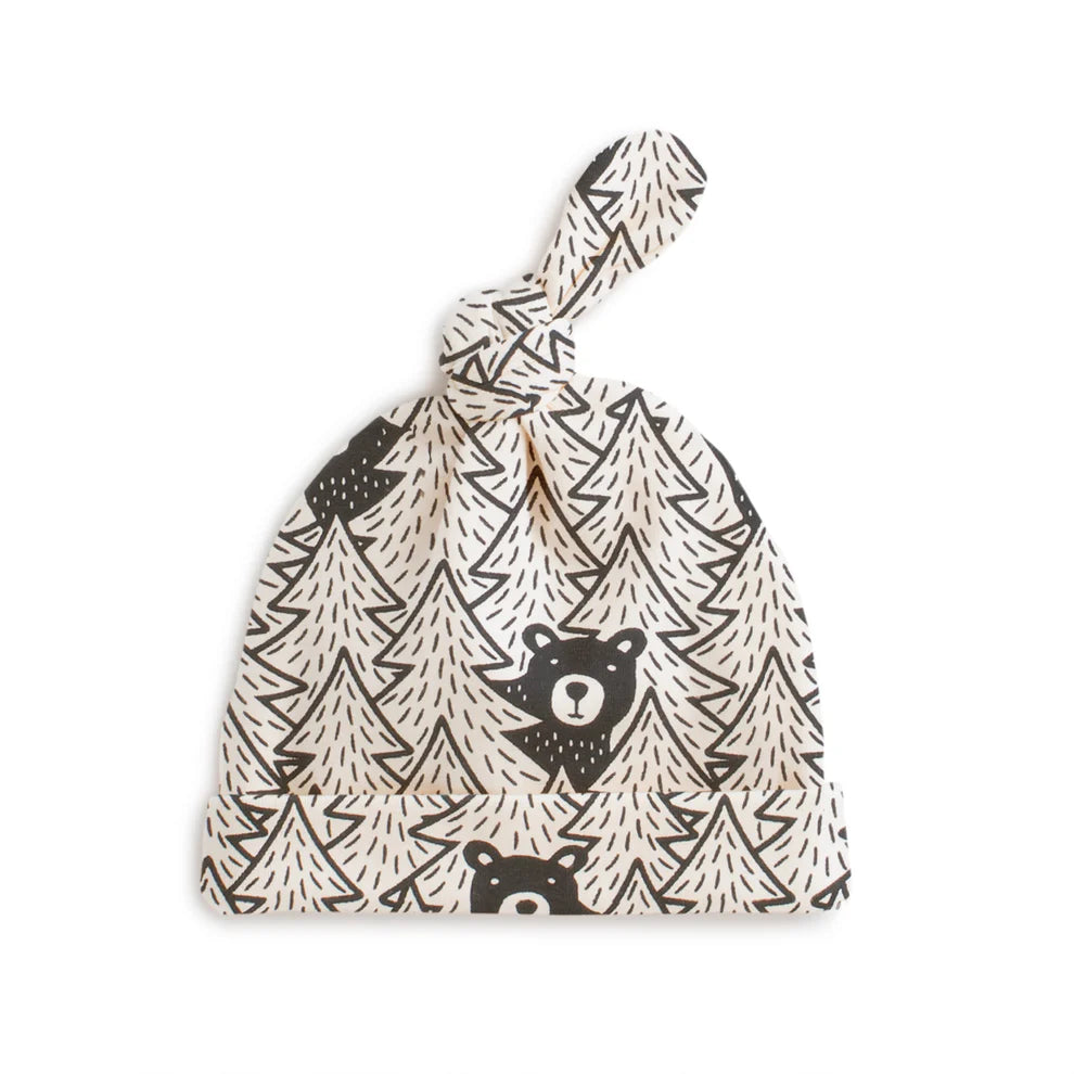 Knotted Baby Hat, Bears Black