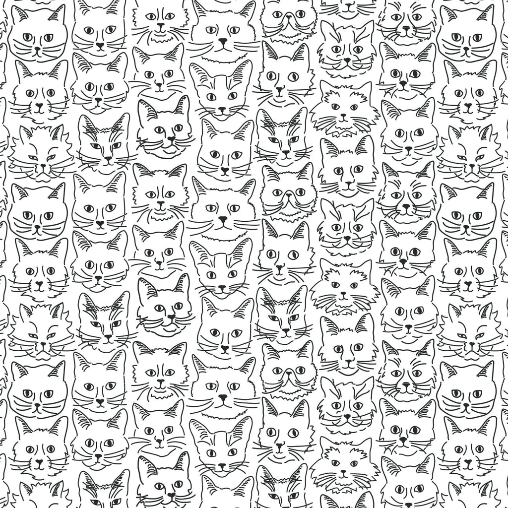 French Terry Blanket, Kitties Black