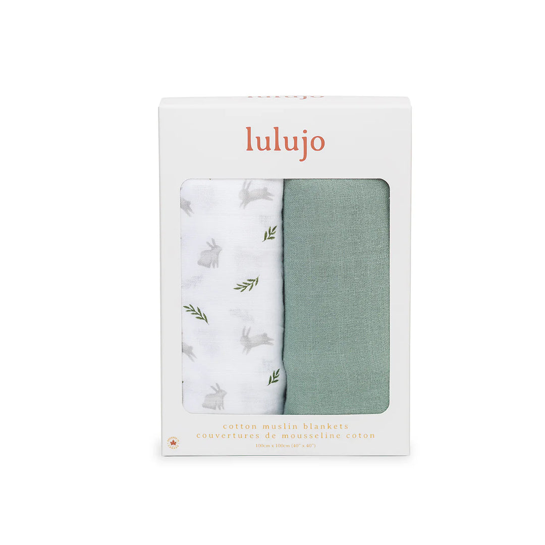 Cotton Swaddle 2 Pack, Bunnies & Fern