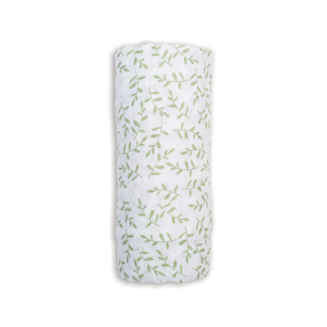 Cotton Muslin Swaddle, Greenery