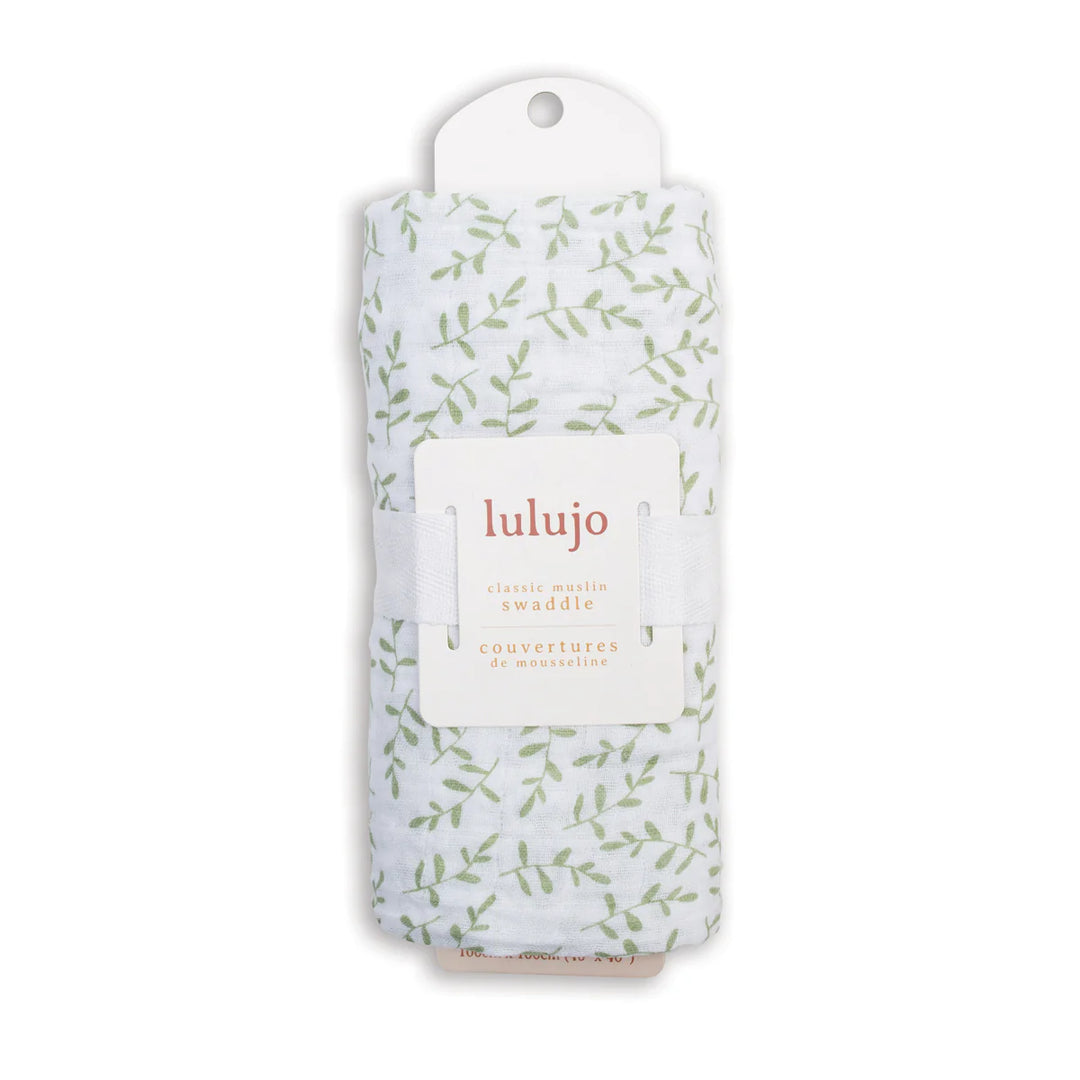 Cotton Muslin Swaddle, Greenery