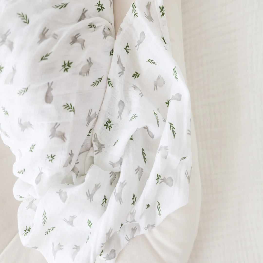 Cotton Swaddle 2 Pack, Bunnies & Fern