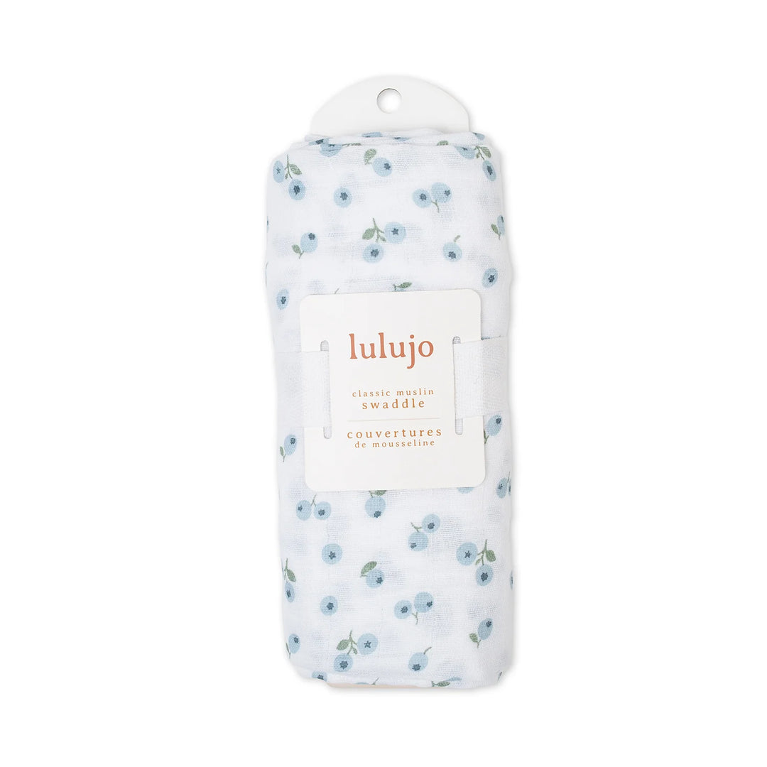 Cotton Muslin Swaddle, Blueberries
