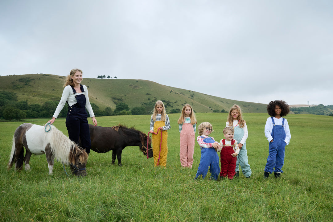 Chunky Cord Dungarees, Petrol