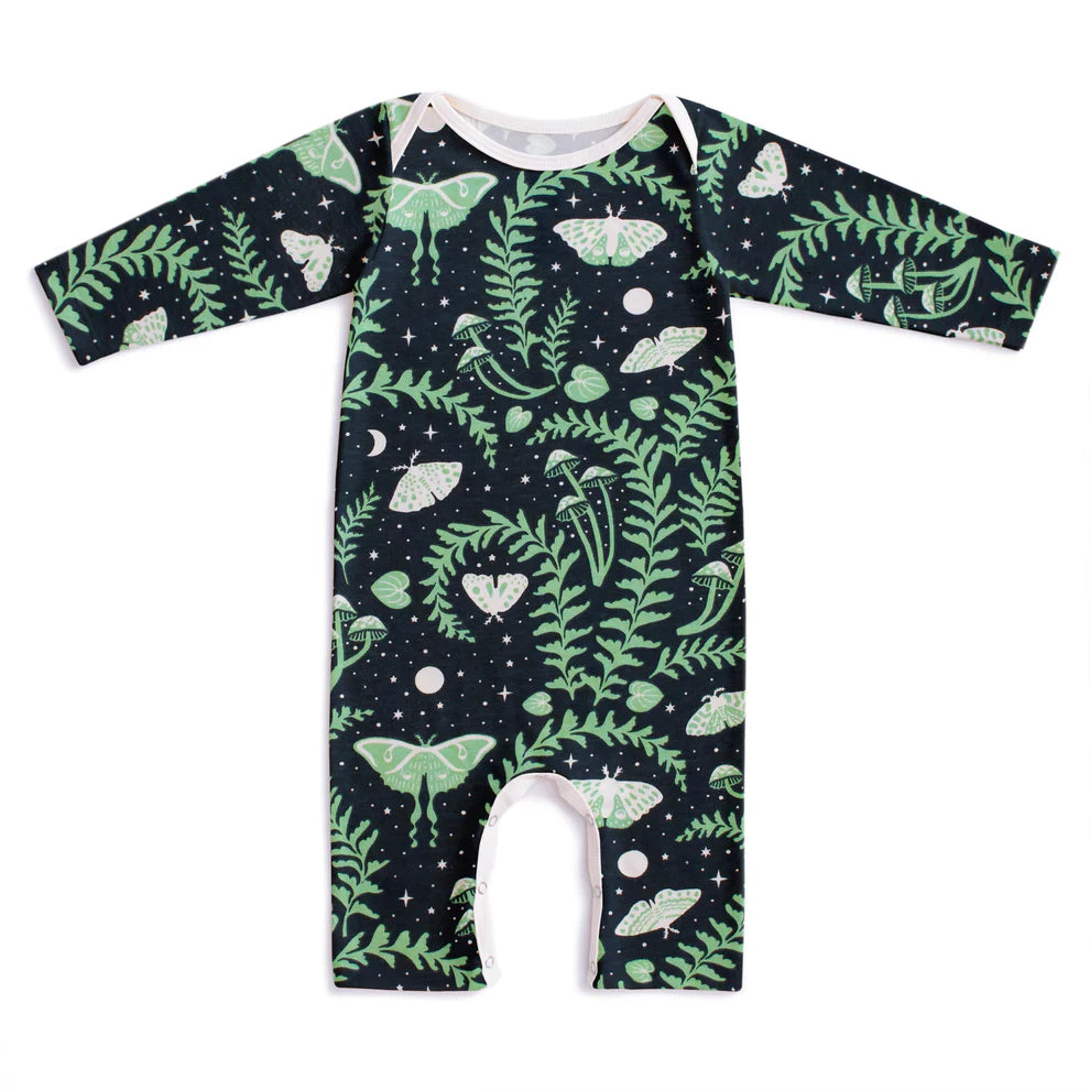 L/S Romper, Luna Moths Night Sky
