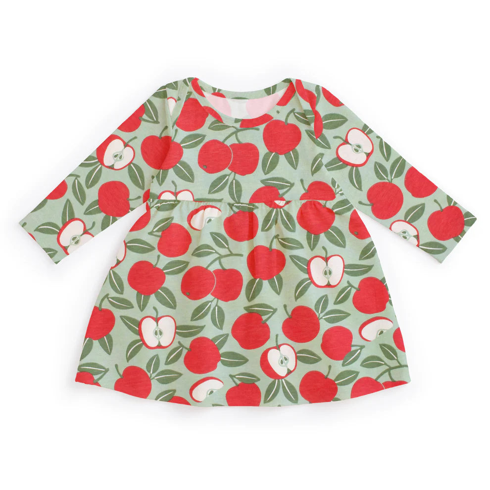Lausanne Baby Dress, Apples Red & Green