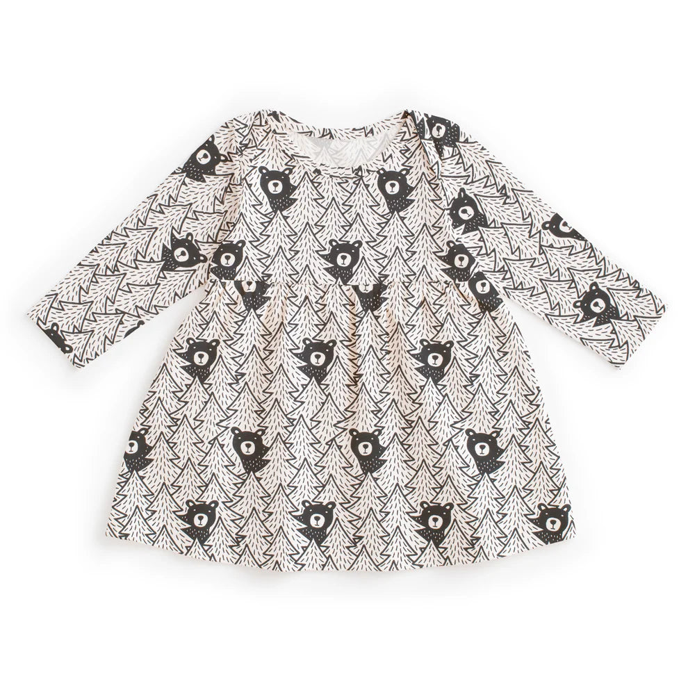 Lausanne Baby Dress, Bears Black