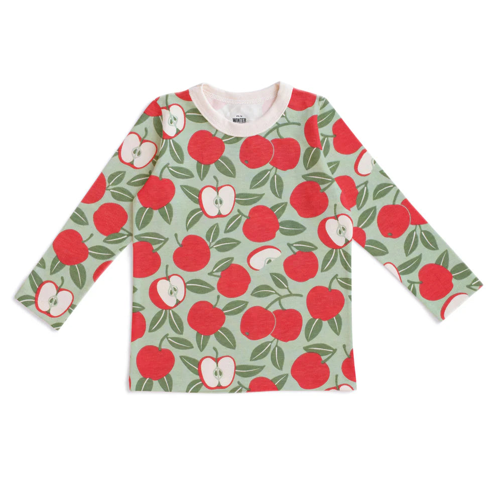 L/S Tee, Apples Red & Green