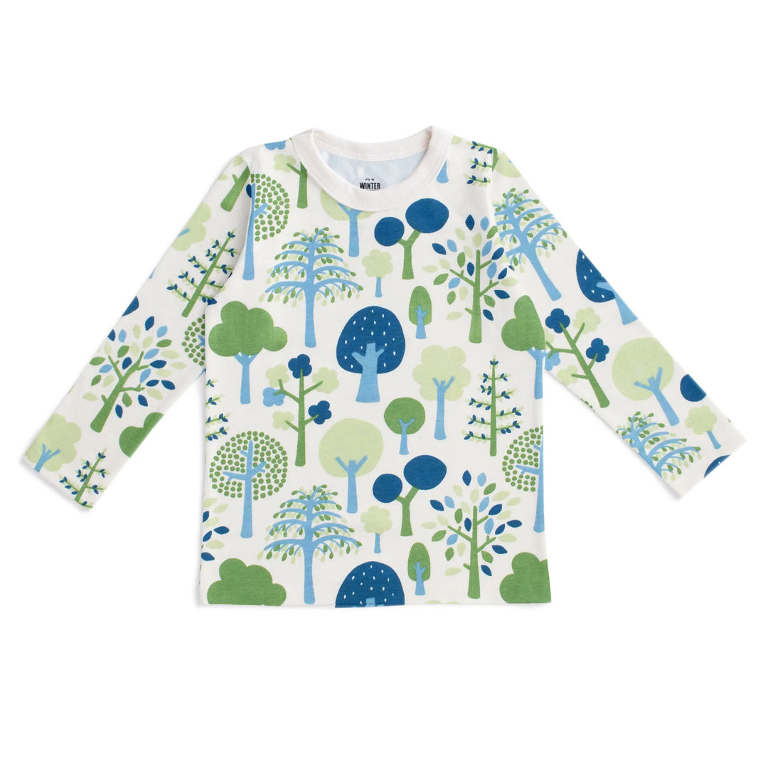 L/S Tee, Trees Blue & Green