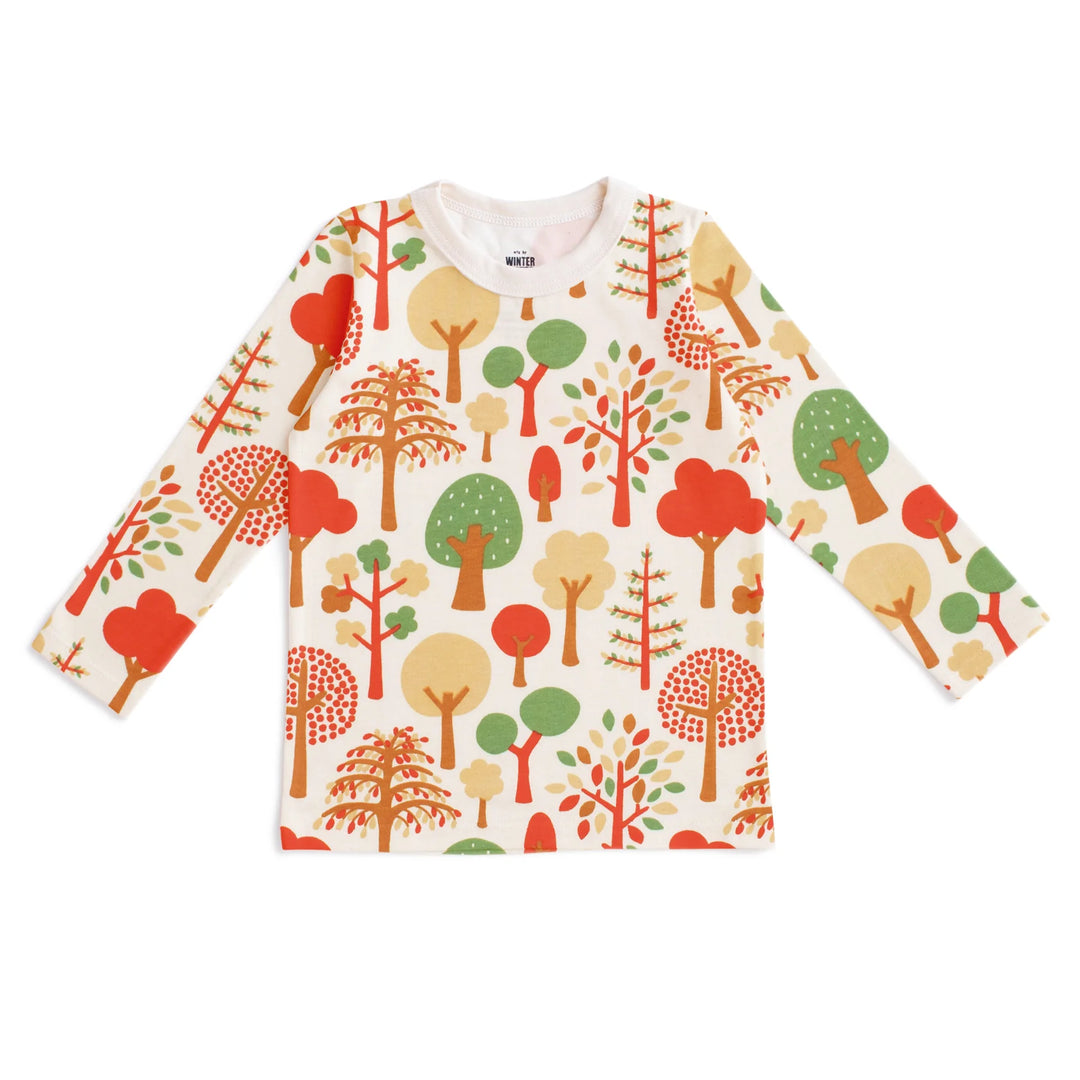 L/S Tee, Trees Green & Orange