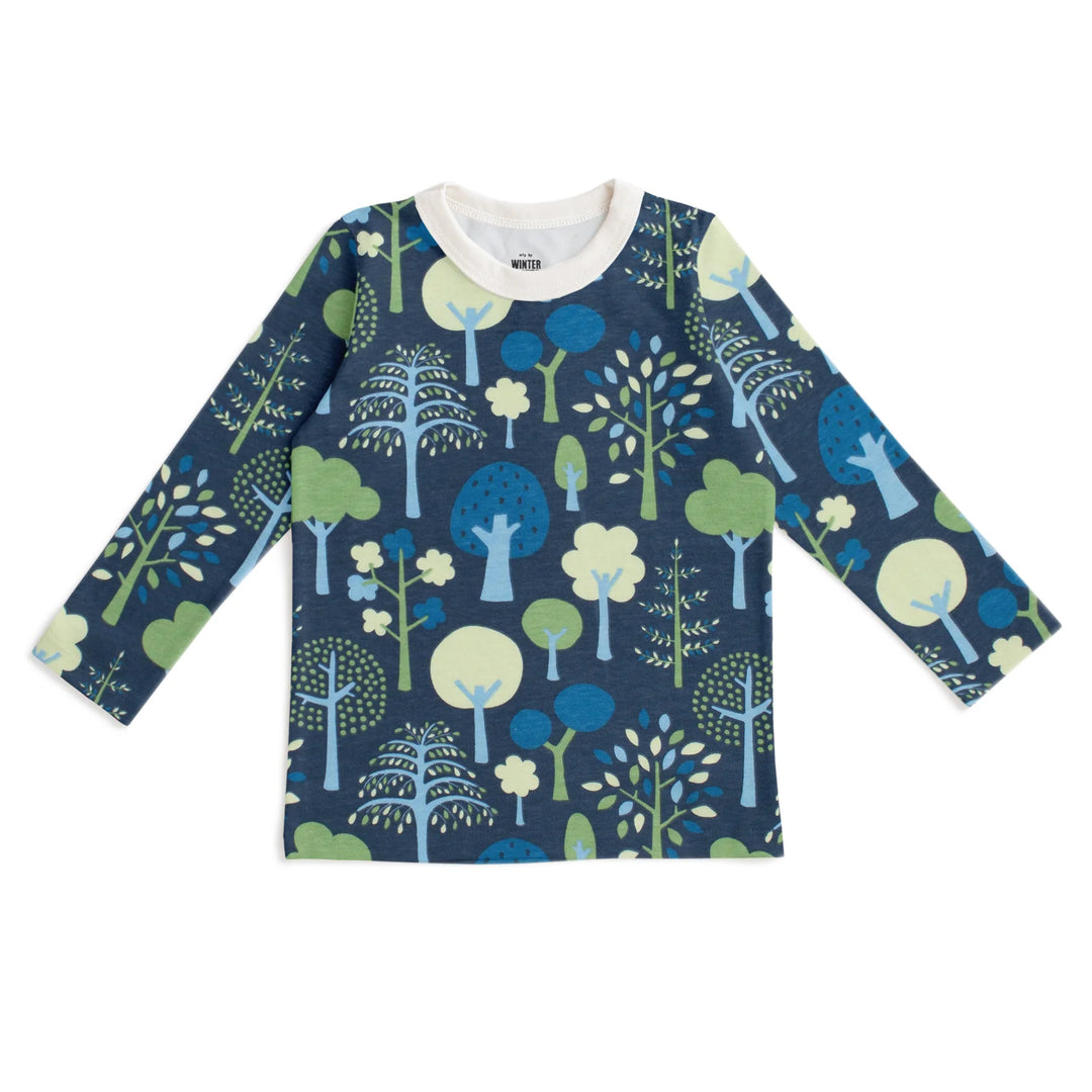 L/S Tee, Trees Navy