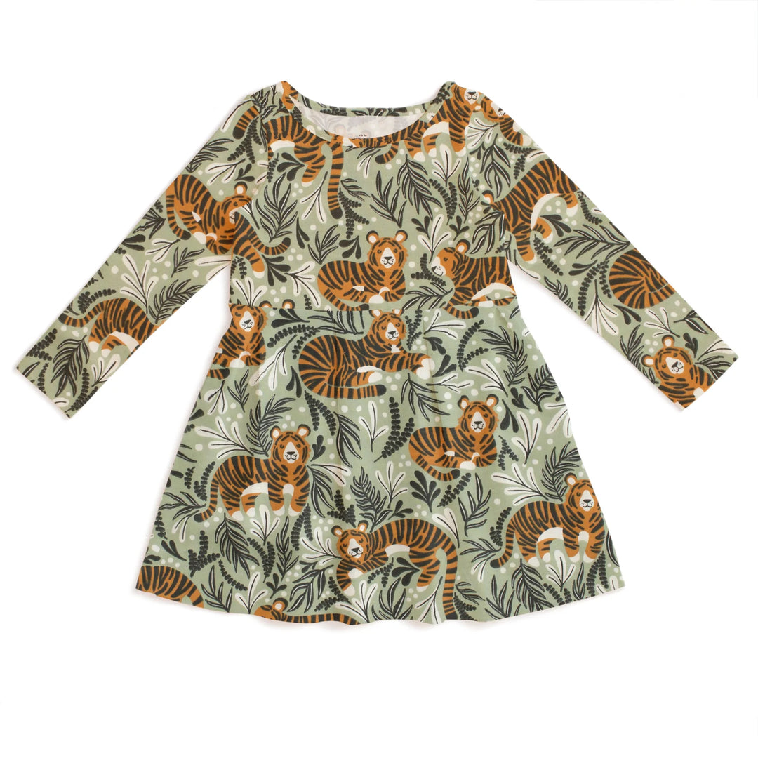 Madison Dress, Dreaming Tigers Green