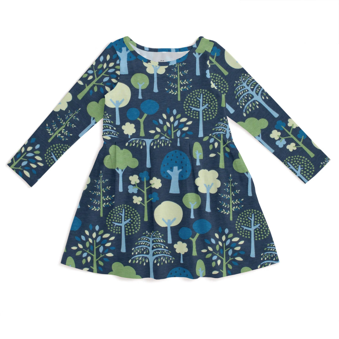 Madison Dress, Trees Navy