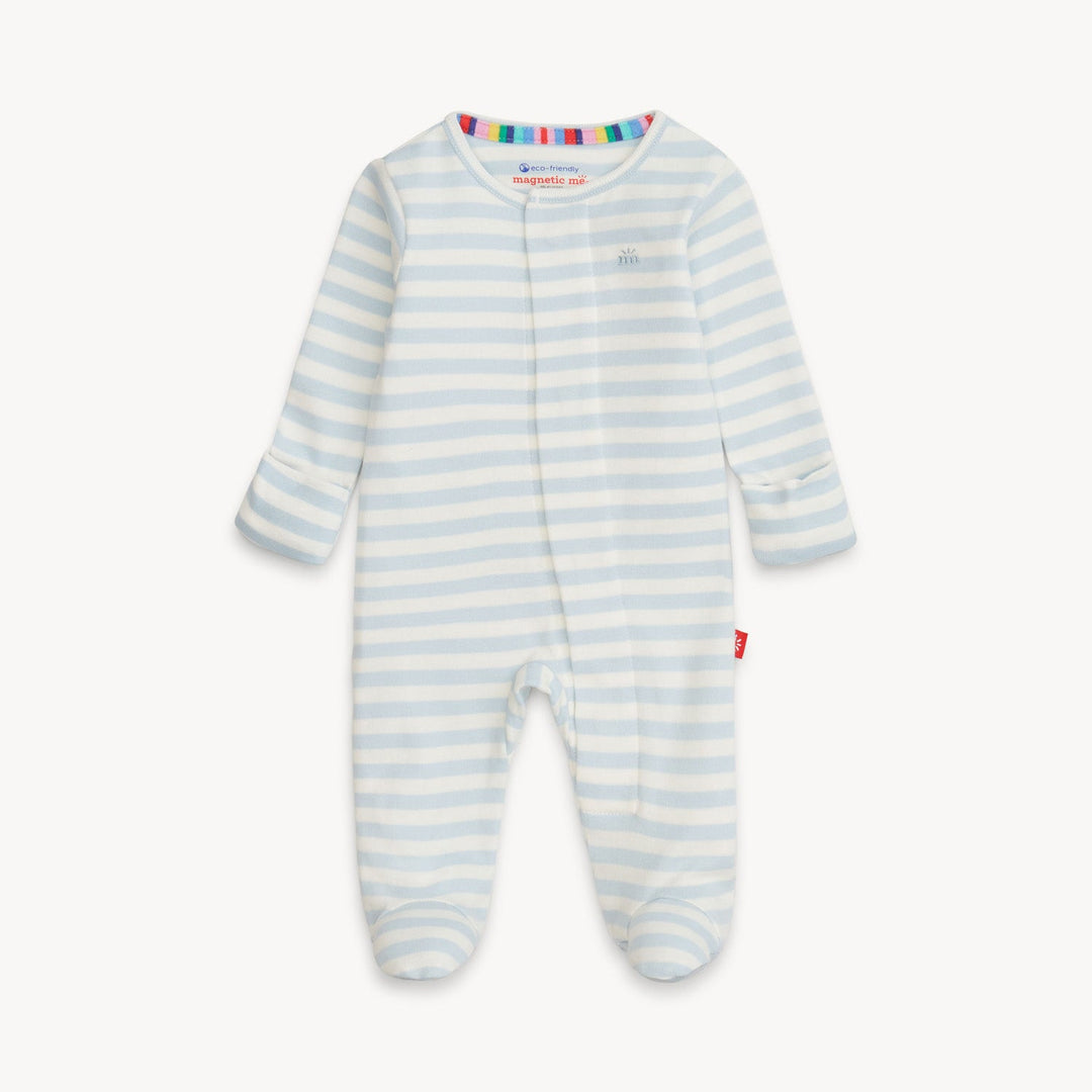 Organic Cotton Footie, Blue Stripe