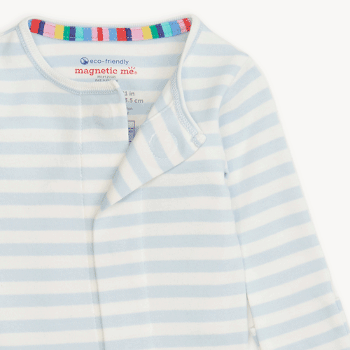 Organic Cotton Footie, Blue Stripe