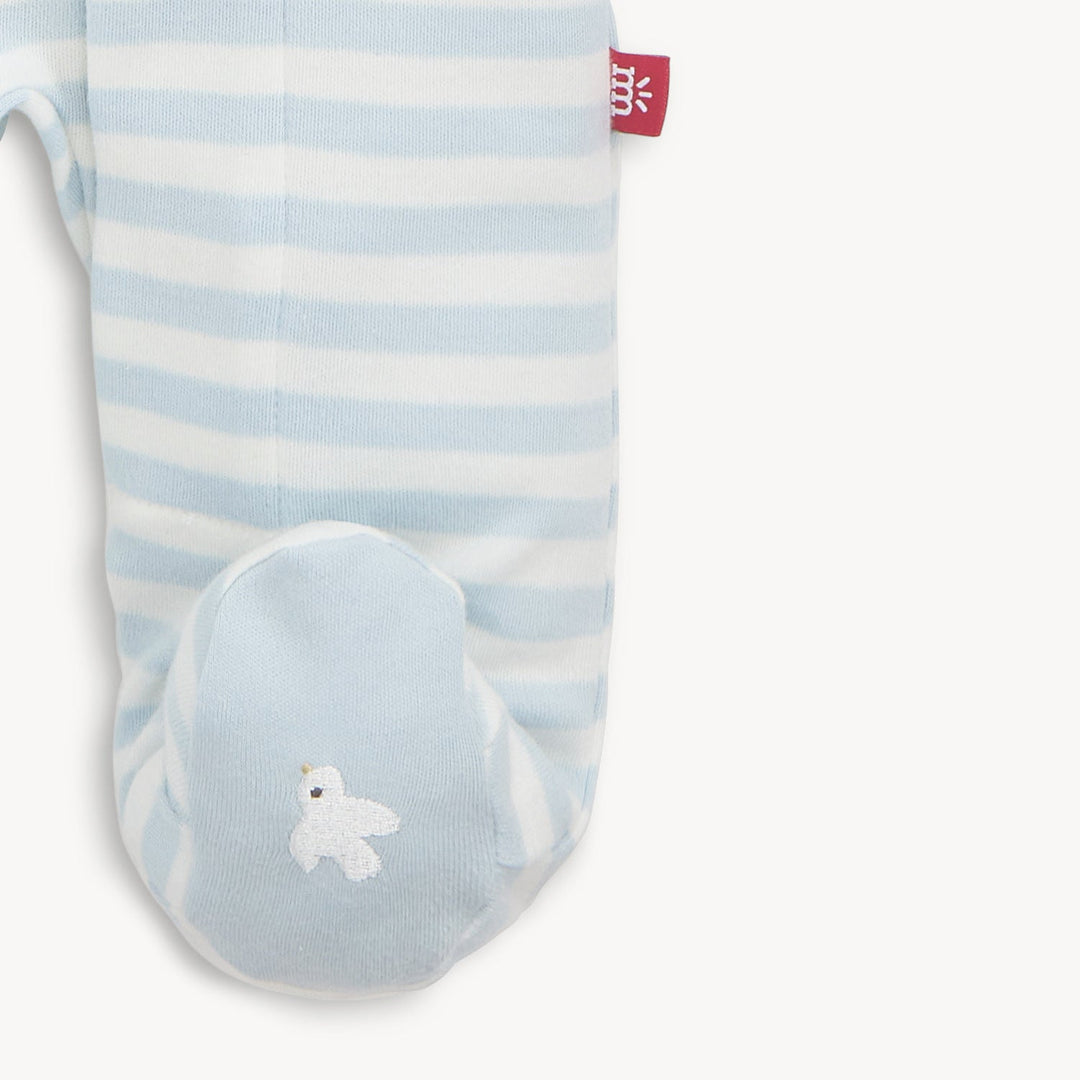 Organic Cotton Footie, Blue Stripe