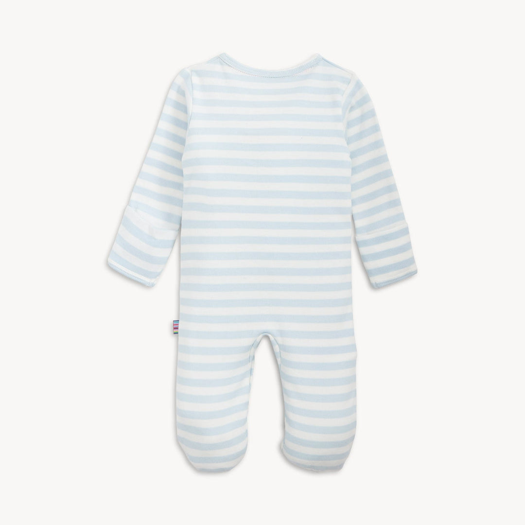 Organic Cotton Footie, Blue Stripe