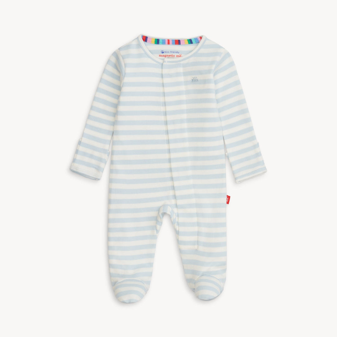 Organic Cotton Footie, Blue Stripe