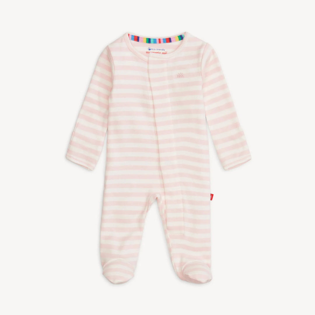 Pink Stripe, Organic Cotton Footie