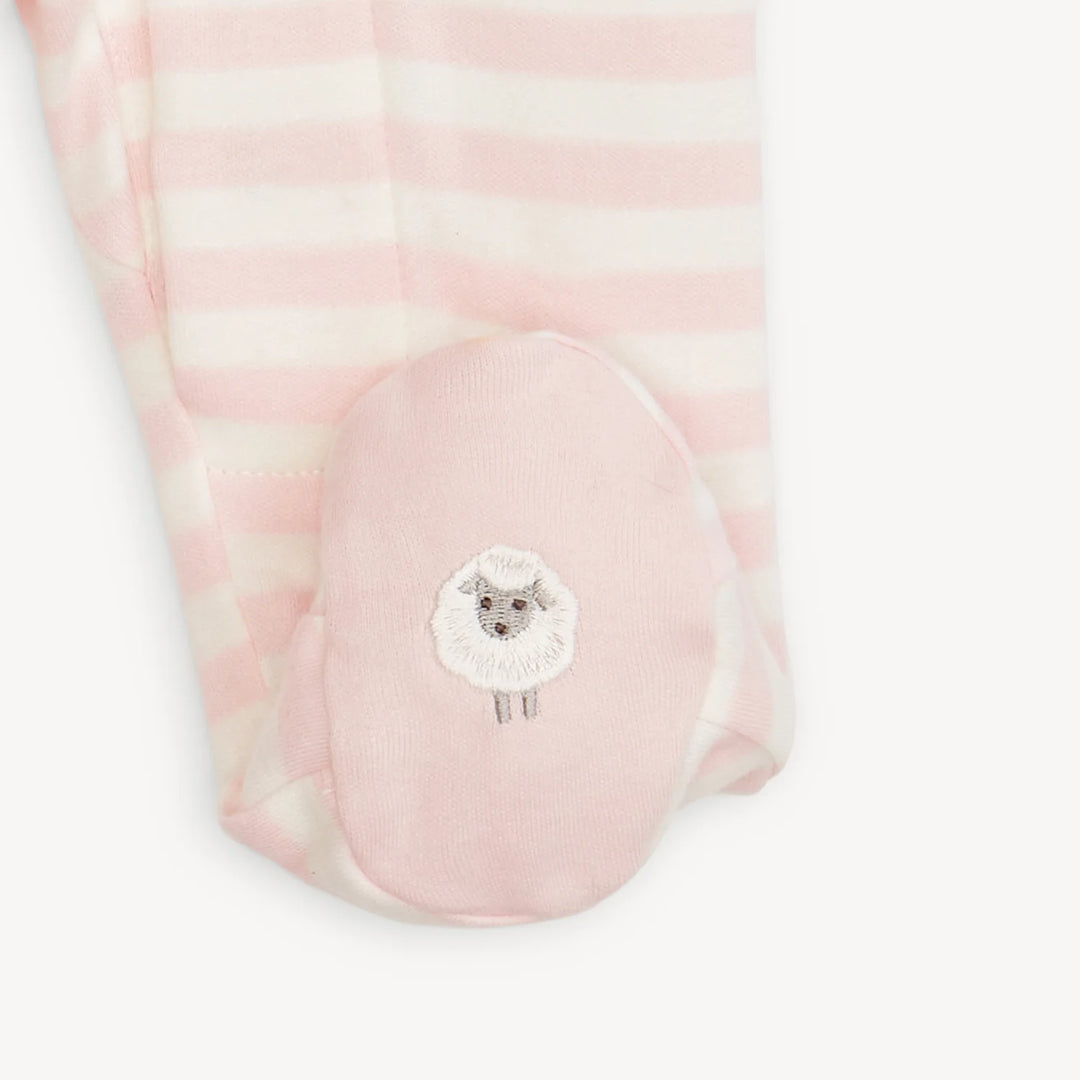 Pink Stripe, Organic Cotton Footie