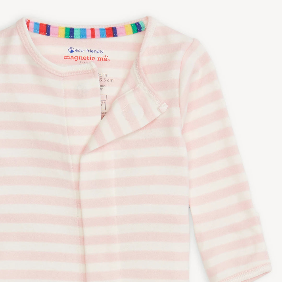 Pink Stripe, Organic Cotton Footie