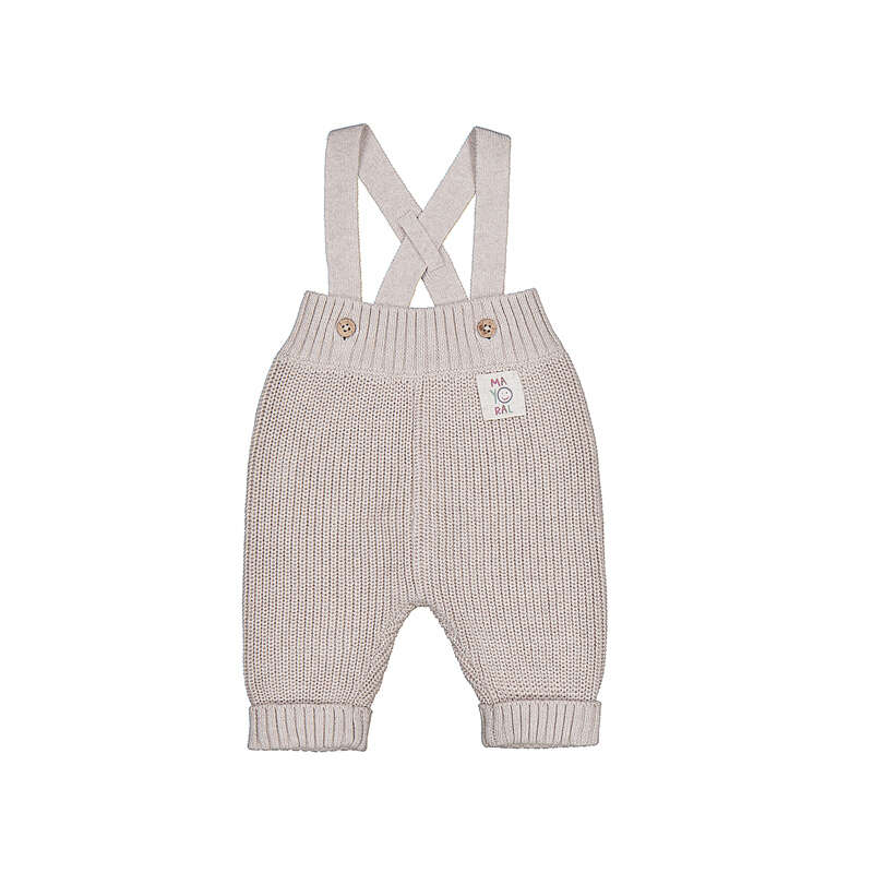 Knit Suspender Pants, Stone