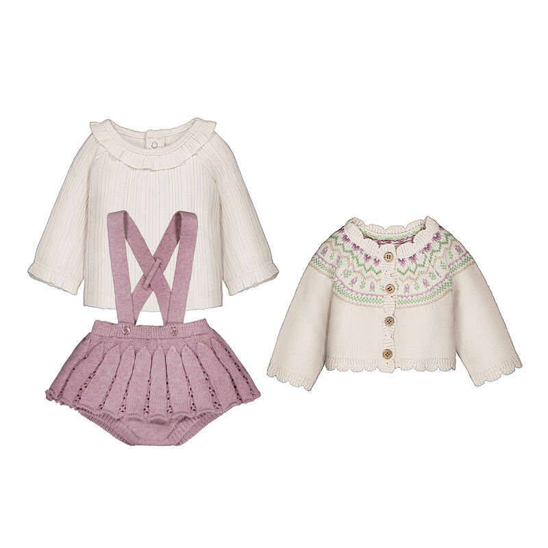 Tricot Skirt Set, Mauve