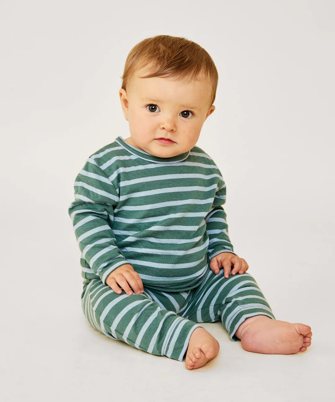 Edward Baby T-Shirt, Forest Stripe