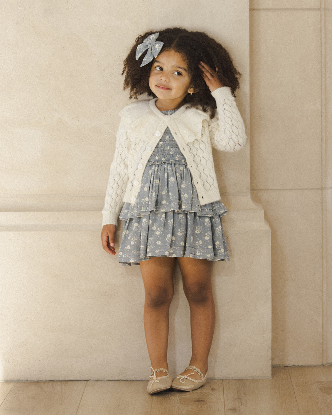 Ruffle Cardigan, Ivory